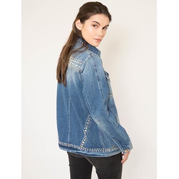 Frame Denim Le Studded Oversized Jean Jacket - Size S - Picture 4 of 14